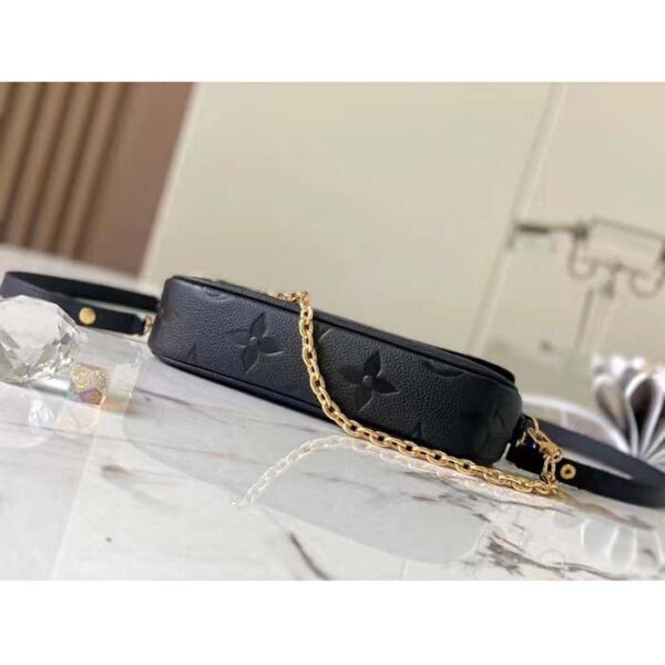 Louis Vuitton Women LV Wallet On Chain Ivy Black Monogram Embossed Supple Grained Cowhide Leather - Image 8