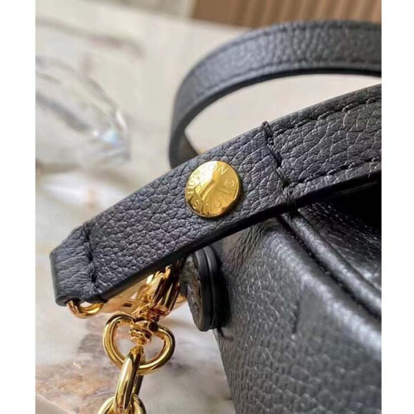 Louis Vuitton Women LV Wallet On Chain Ivy Black Monogram Embossed Supple Grained Cowhide Leather - Image 9