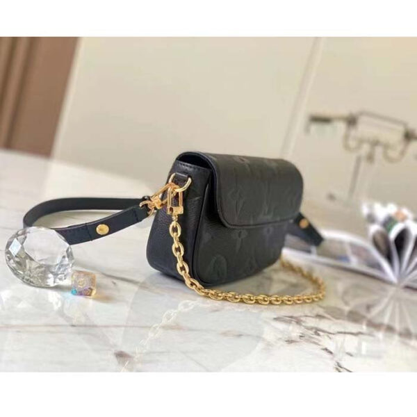 Louis Vuitton Women LV Wallet On Chain Ivy Black Monogram Embossed Supple Grained Cowhide Leather - Image 5