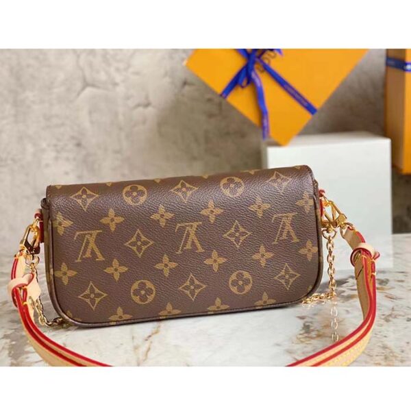 Louis Vuitton Women LV Wallet On Chain Ivy Brown Monogram Coated Canvas - Image 4