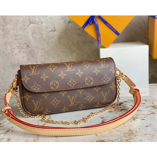 Louis Vuitton Women LV Wallet On Chain Ivy Brown Monogram Coated Canvas - Image 3