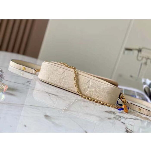 Louis Vuitton Women LV Wallet On Chain Ivy Cream Monogram Embossed Supple Grained Cowhide Leather - Image 6
