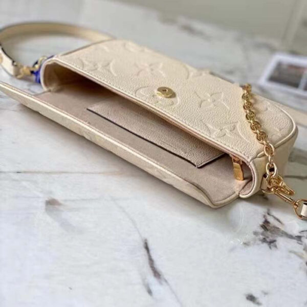 Louis Vuitton Women LV Wallet On Chain Ivy Cream Monogram Embossed Supple Grained Cowhide Leather - Image 7