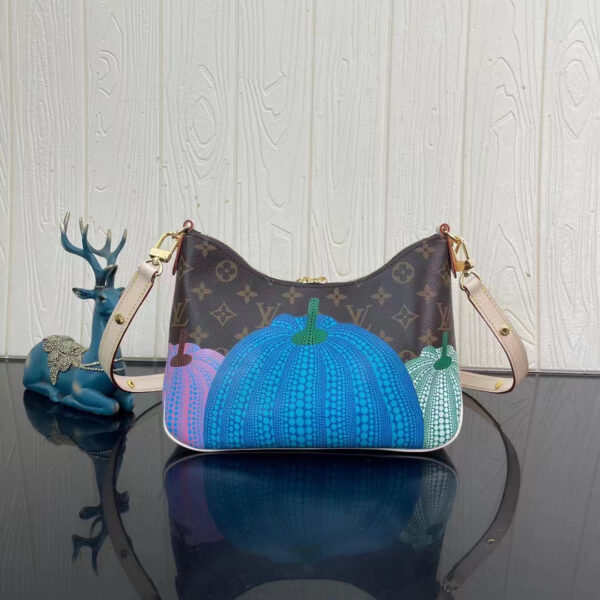 Louis Vuitton Women LV x YK Boulogne Monogram Coated Canvas Pumpkin Print Cowhide Leather - Image 3