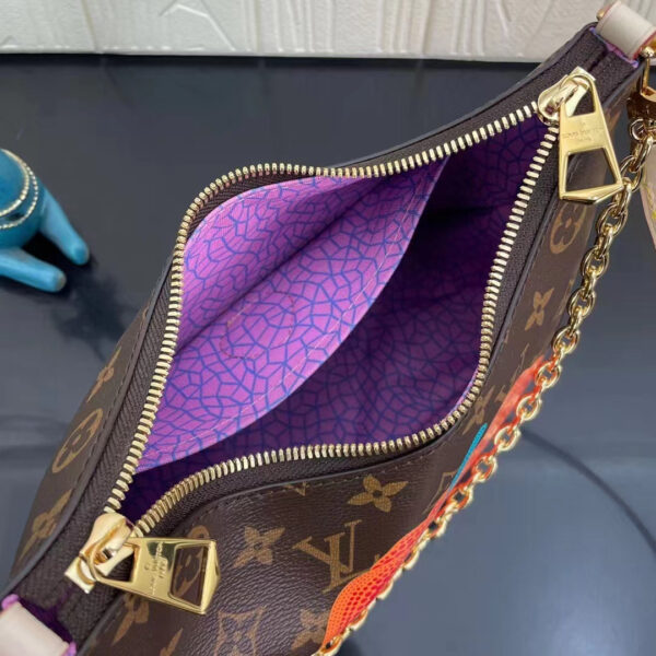 Louis Vuitton Women LV x YK Boulogne Monogram Coated Canvas Pumpkin Print Cowhide Leather - Image 6