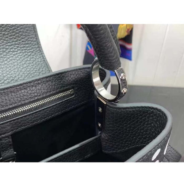 Louis Vuitton Women LV x YK Capucines BB Black White Taurillon Bull Calf Leather Infinity Dots Print - Image 7