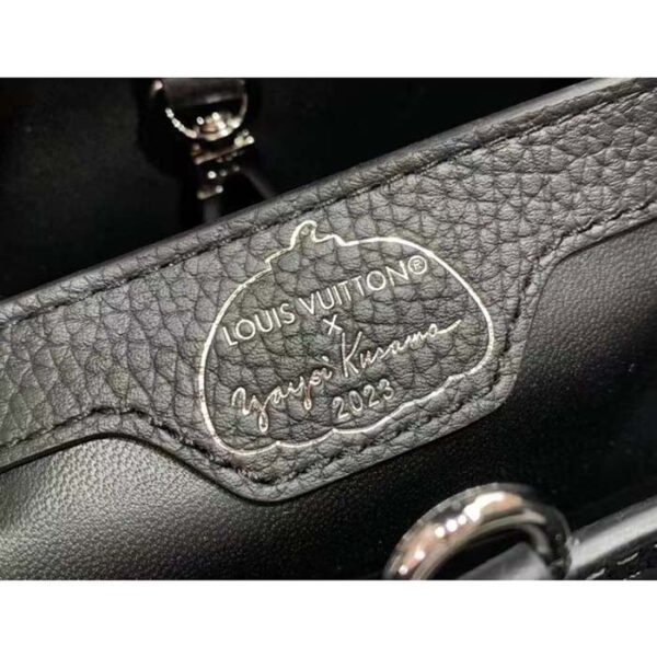 Louis Vuitton Women LV x YK Capucines BB Black White Taurillon Bull Calf Leather Infinity Dots Print - Image 8