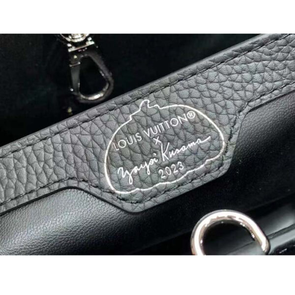 Louis Vuitton Women LV x YK Capucines BB Black White Taurillon Bull Calf Leather Infinity Dots Print - Image 9