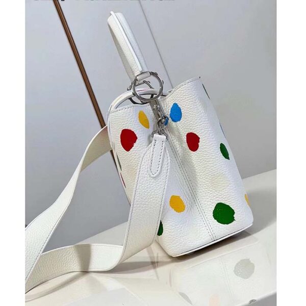 Louis Vuitton Women LV x YK Capucines BB White Taurillon Bull Calf Leather 3D Painted Dots - Image 5