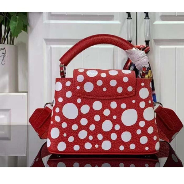 Louis Vuitton Women LV x YK Capucines Mini Red Taurillon Bull Calf Leather Infinity Dots Print - Image 3