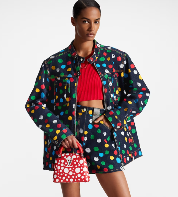 Louis Vuitton Women LV x YK Capucines Mini Red Taurillon Bull Calf Leather Infinity Dots Print - Image 12