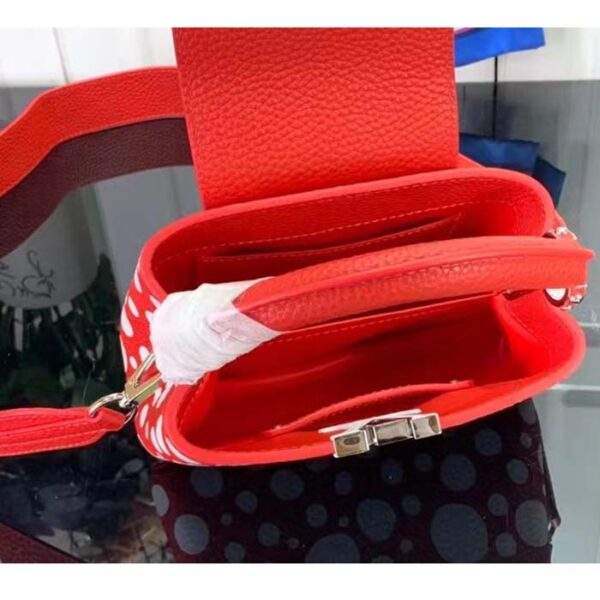 Louis Vuitton Women LV x YK Capucines Mini Red Taurillon Bull Calf Leather Infinity Dots Print - Image 6