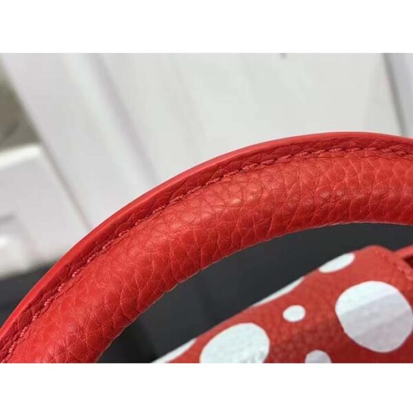Louis Vuitton Women LV x YK Capucines Mini Red Taurillon Bull Calf Leather Infinity Dots Print - Image 8