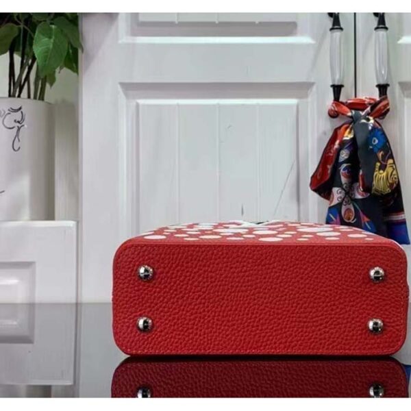 Louis Vuitton Women LV x YK Capucines Mini Red Taurillon Bull Calf Leather Infinity Dots Print - Image 5