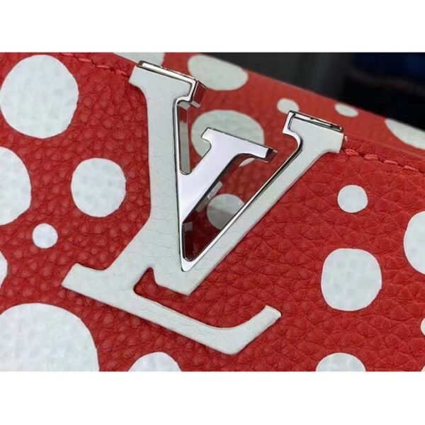Louis Vuitton Women LV x YK Capucines Mini Red Taurillon Bull Calf Leather Infinity Dots Print - Image 7