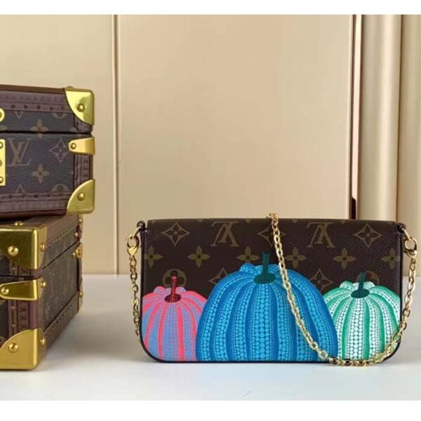 Louis Vuitton Women LV x YK Félicie Pochette Monogram Coated Canvas Pumpkin Print - Image 3