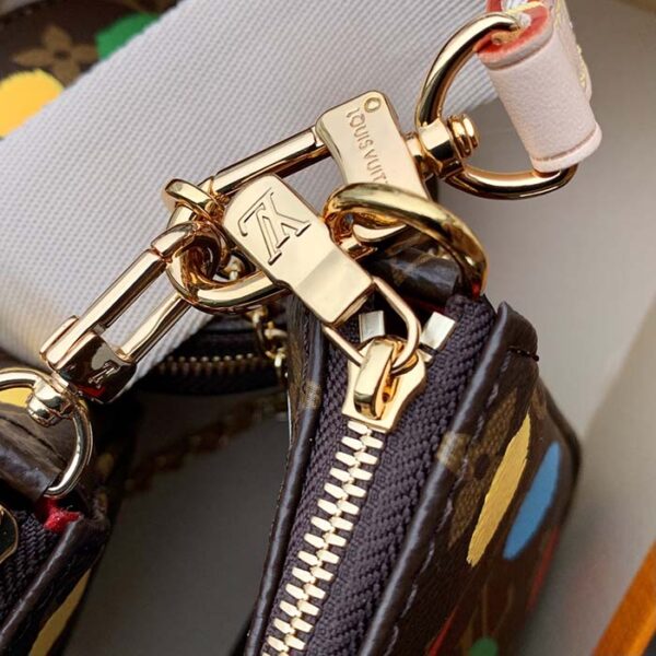 Louis Vuitton Women LV x YK Multi Pochette Accessoires Monogram Coated Canvas 3D Painted Dots - Image 10