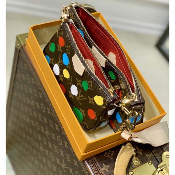Louis Vuitton Women LV x YK Multi Pochette Accessoires Monogram Coated Canvas 3D Painted Dots - Image 4