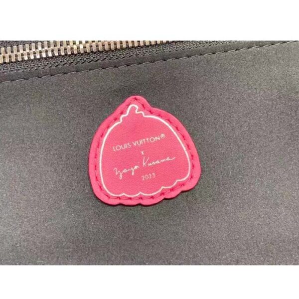 Louis Vuitton Women LV x YK Neverfull MM Black Fuchsia Embossed Grained Monogram Empreinte Cowhide - Image 10