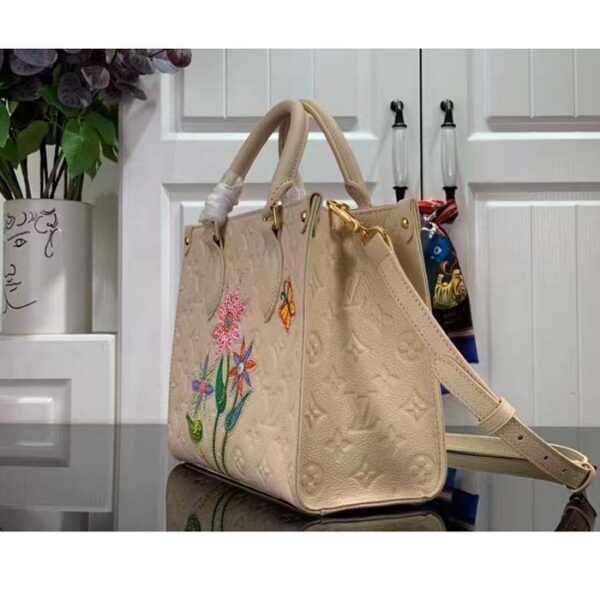 Louis Vuitton Women LV x YK OnTheGo Mini White Embossed Grained Monogram Cowhide Leather - Image 4