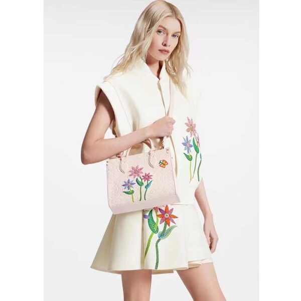 Louis Vuitton Women LV x YK OnTheGo Mini White Embossed Grained Monogram Cowhide Leather - Image 13