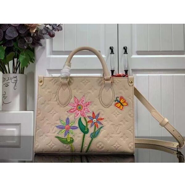 Louis Vuitton Women LV x YK OnTheGo Mini White Embossed Grained Monogram Cowhide Leather - Image 2