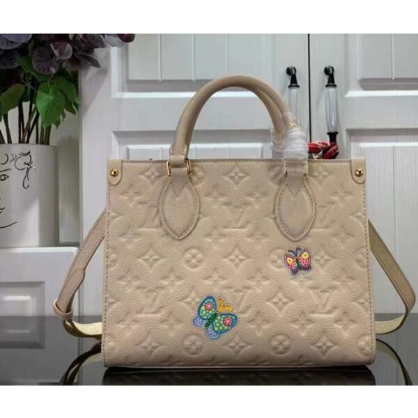 Louis Vuitton Women LV x YK OnTheGo Mini White Embossed Grained Monogram Cowhide Leather - Image 3