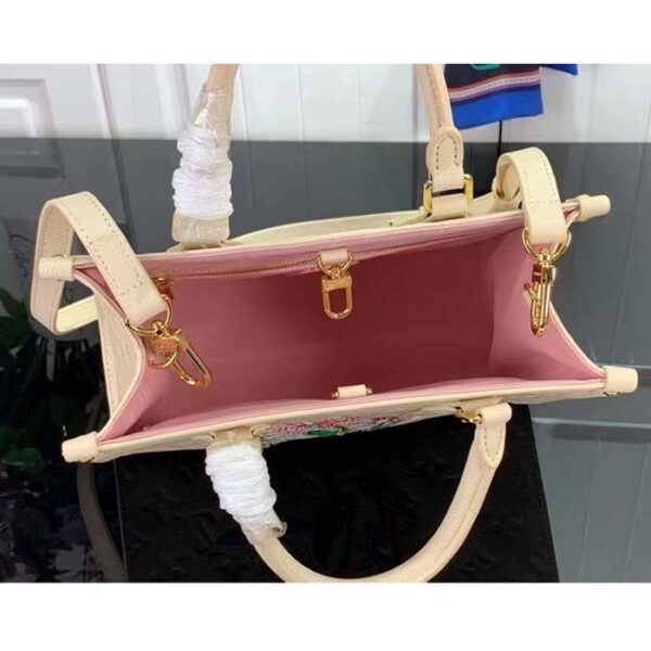 Louis Vuitton Women LV x YK OnTheGo Mini White Embossed Grained Monogram Cowhide Leather - Image 6