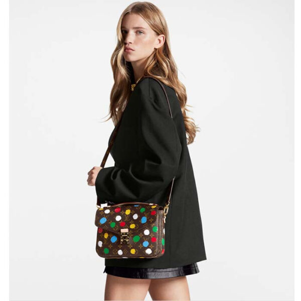 Louis Vuitton Women LV x YK Pochette Métis Monogram Coated Canvas 3D Painted Dots - Image 12