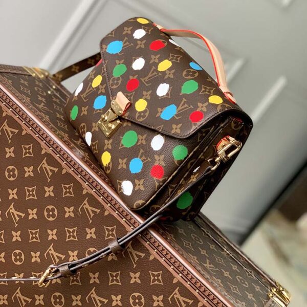 Louis Vuitton Women LV x YK Pochette Métis Monogram Coated Canvas 3D Painted Dots - Image 3
