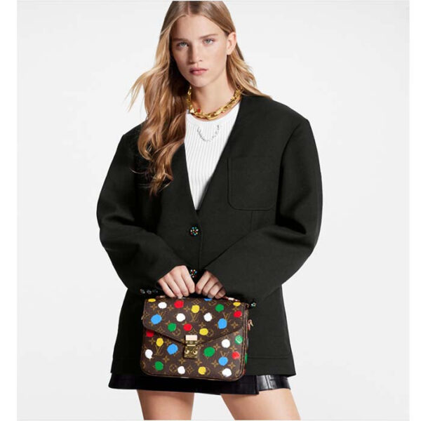 Louis Vuitton Women LV x YK Pochette Métis Monogram Coated Canvas 3D Painted Dots - Image 11