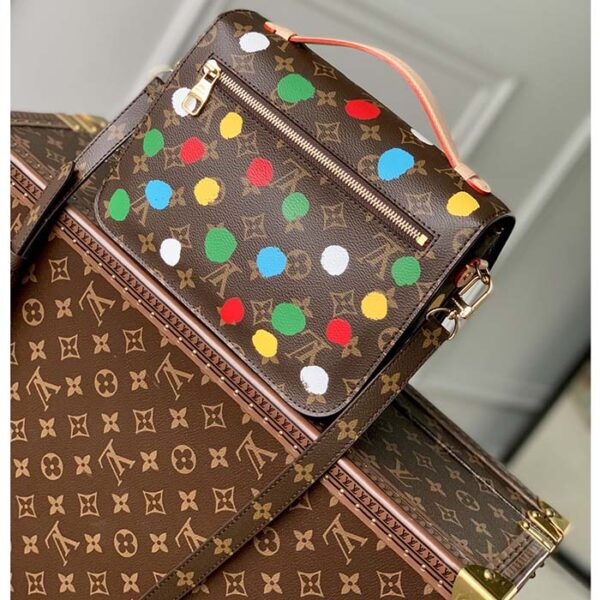 Louis Vuitton Women LV x YK Pochette Métis Monogram Coated Canvas 3D Painted Dots - Image 4