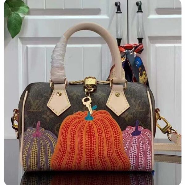 Louis Vuitton Women LV x YK Speedy Bandoulière 20 Monogram Coated Canvas Pumpkin Print - Image 2