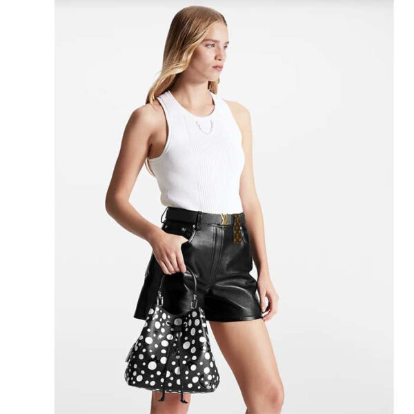 Louis Vuitton Women LVxYK NeoNoé MM Black White Embossed Grained Monogram Empreinte Cowhide - Image 13