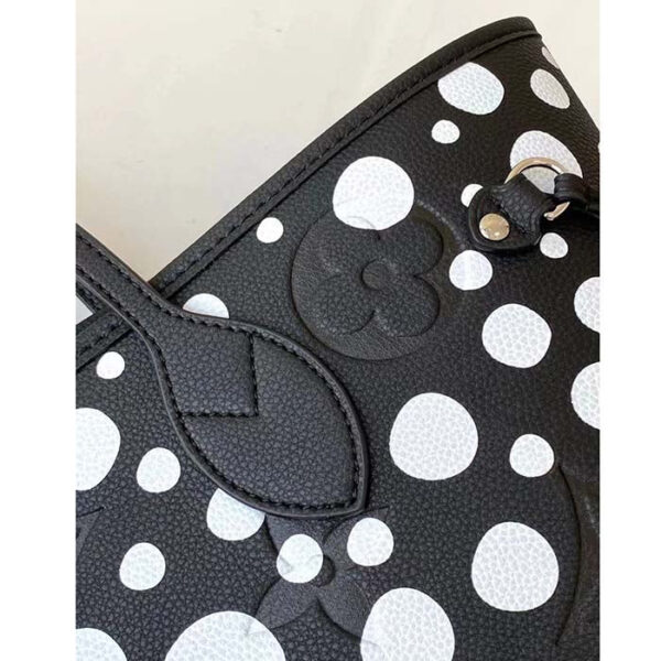 Louis Vuitton Women LVxYK Neverfull MM Tote Black White Embossed Grained Monogram Empreinte Cowhide - Image 10