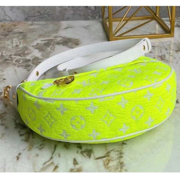 Louis Vuitton Women Loop Half-Moon Baguette Bag Yellow Monogram Jacquard Velvet - Image 6