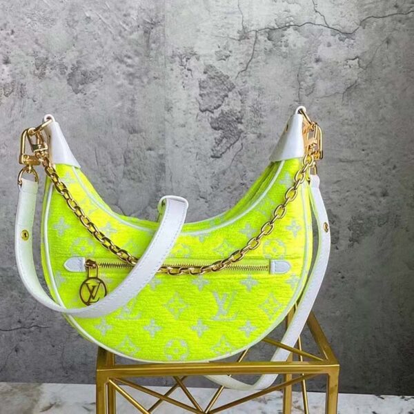 Louis Vuitton Women Loop Half-Moon Baguette Bag Yellow Monogram Jacquard Velvet - Image 2