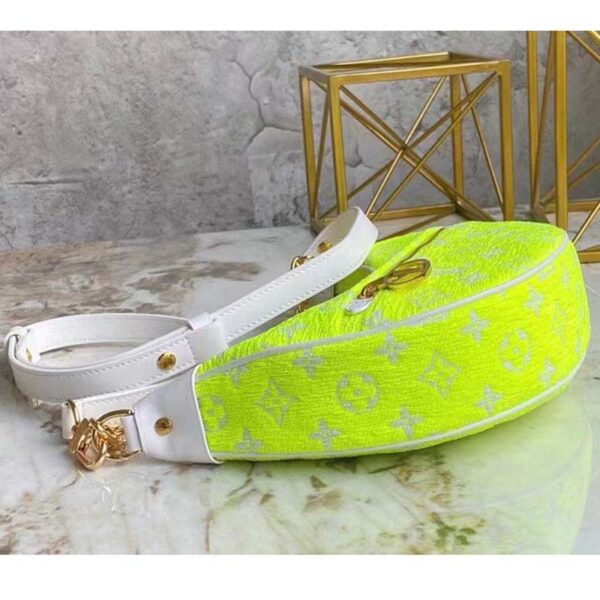 Louis Vuitton Women Loop Half-Moon Baguette Bag Yellow Monogram Jacquard Velvet - Image 7