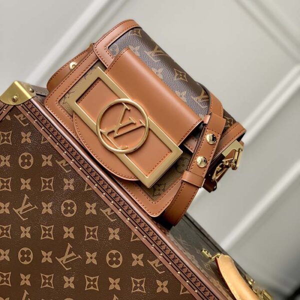 Louis Vuitton Women Mini Dauphine Lock XL Monogram Coated Canvas Cowhide Leather - Image 3