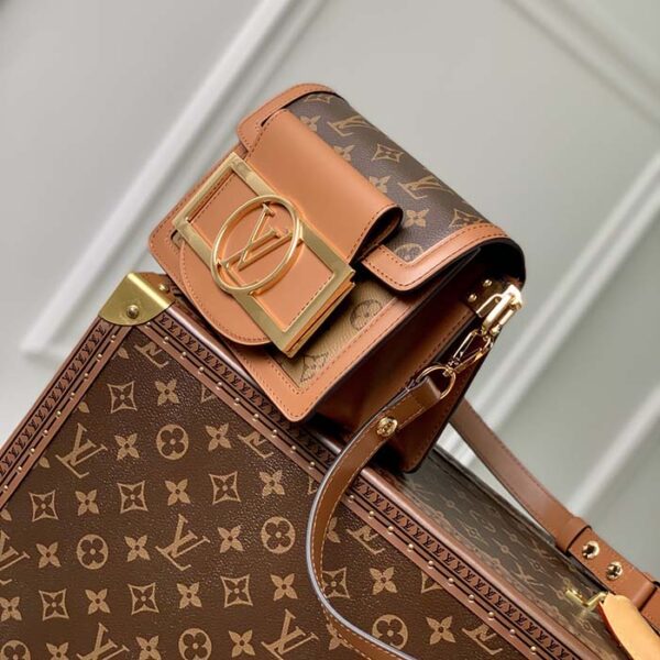 Louis Vuitton Women Mini Dauphine Lock XL Monogram Coated Canvas Cowhide Leather - Image 5