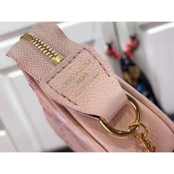 Louis Vuitton Women Mini Pochette Accessoires Pink Monogram Empreinte Embroidered Cowhide - Image 8