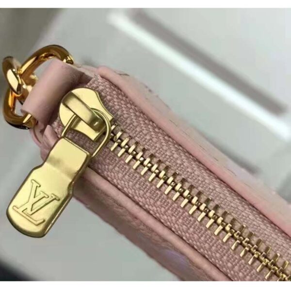 Louis Vuitton Women Mini Pochette Accessoires Pink Monogram Empreinte Embroidered Cowhide - Image 9