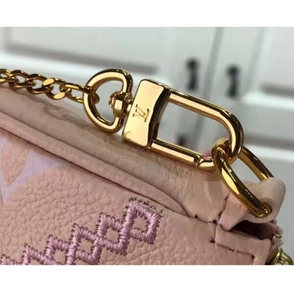 Louis Vuitton Women Mini Pochette Accessoires Pink Monogram Empreinte Embroidered Cowhide - Image 10