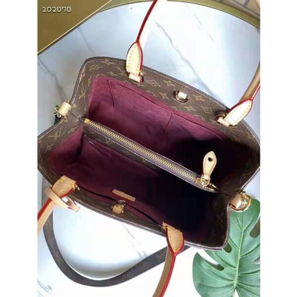 Louis Vuitton Women Montaigne MM Bag Monogram Coated Canvas Natural Cowhide Leather - Image 7