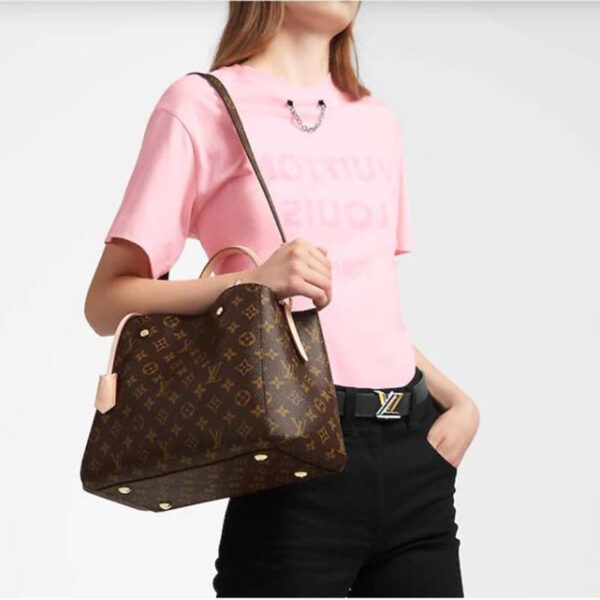 Louis Vuitton Women Montaigne MM Bag Monogram Coated Canvas Natural Cowhide Leather - Image 12