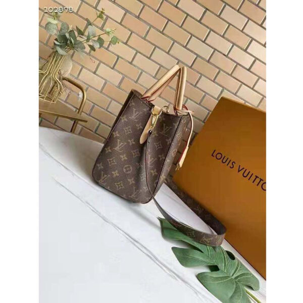 Louis Vuitton Women Montaigne MM Bag Monogram Coated Canvas Natural Cowhide Leather - Image 5