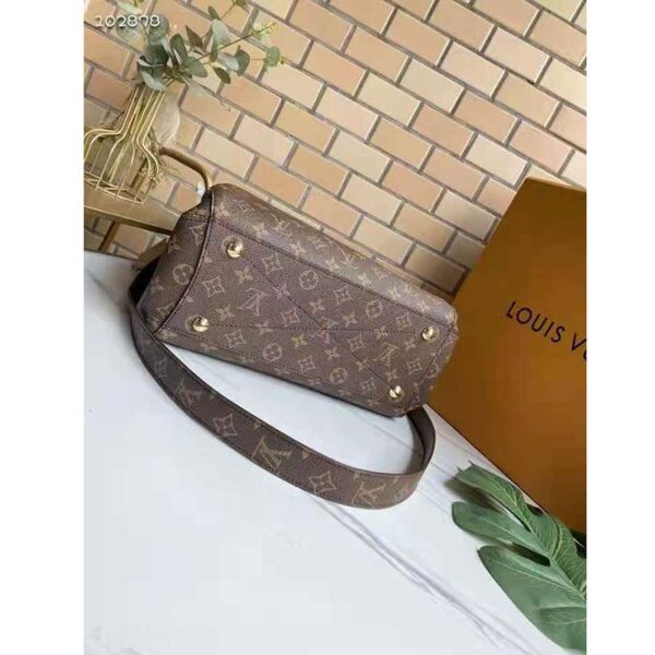 Louis Vuitton Women Montaigne MM Bag Monogram Coated Canvas Natural Cowhide Leather - Image 6