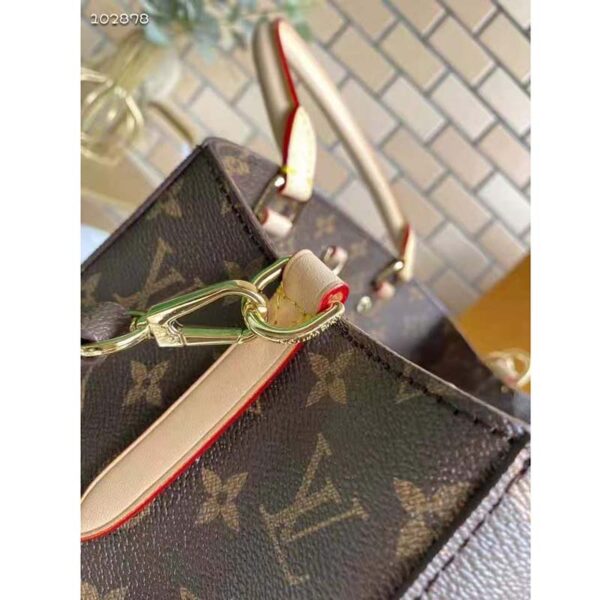 Louis Vuitton Women Montaigne MM Bag Monogram Coated Canvas Natural Cowhide Leather - Image 8