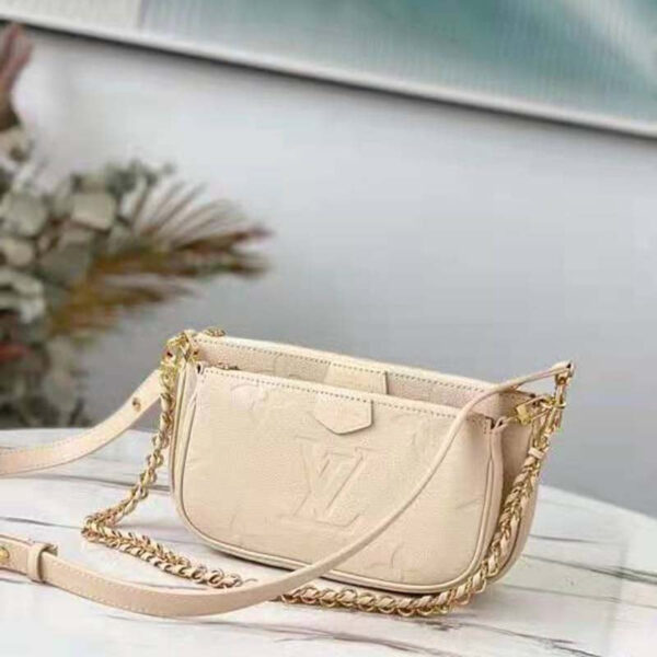Louis Vuitton Women Multi Pochette Accessoires Cream Embossed Supple Grained Cowhide - Image 2