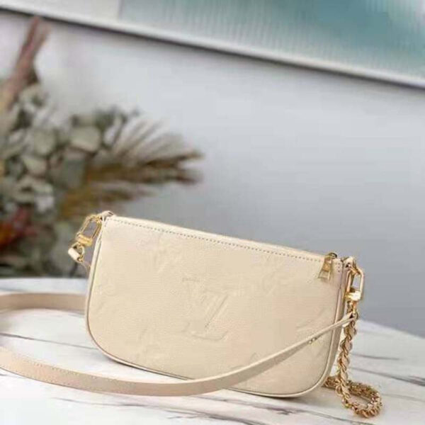 Louis Vuitton Women Multi Pochette Accessoires Cream Embossed Supple Grained Cowhide - Image 4